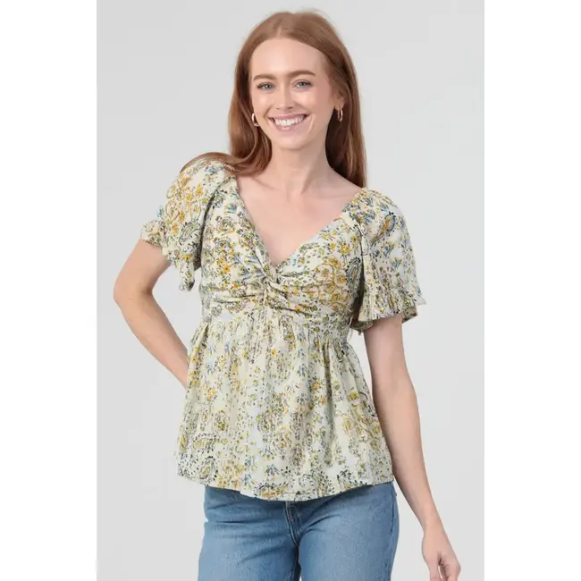 Angie Angie Twist front SS top(C2186)