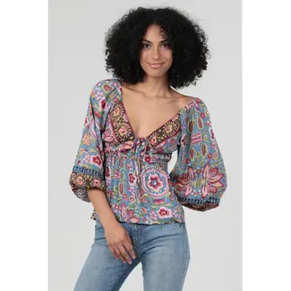 Angie Angie Long Sleeve Top With Crochet Detail (C2D02)
