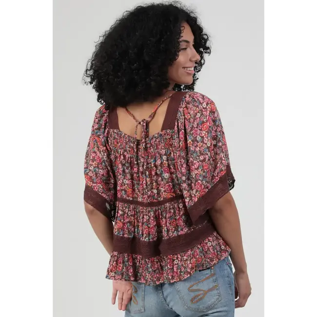 Angie Crochet Trim Top (C2D59)