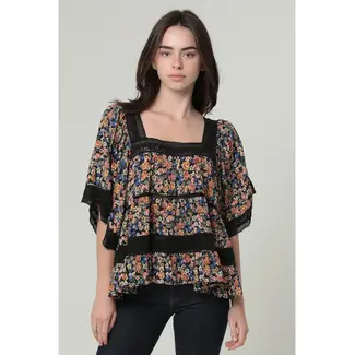 Angie Angie Crochet Trim Top (C2D59)