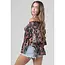Angie Angie Off Shoulder Smocked Bodice Long Sleeve Top  (C2D80)