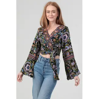 Angie Top w/ Border Neckline (C2E02) - Creations Boutique