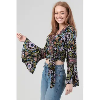 Angie Angie Top w/ Border Neckline (C2E02)