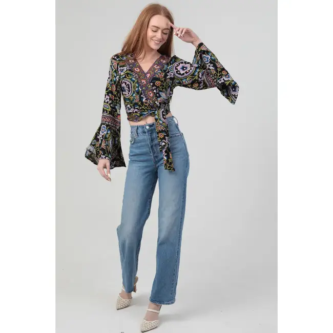 Angie Angie Top w/ Border Neckline (C2E02)