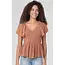 Angie Flutter Sleeve Acid Wash Schiffly Top (C2E41)
