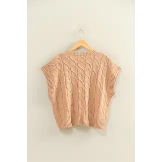 Double Zero Double Zero Oversized Cable Knit Sweater Vest (DZ25C905)
