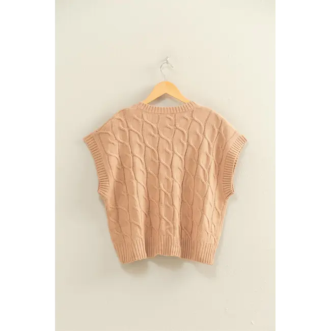 Double Zero Double Zero Oversized Cable Knit Sweater Vest (DZ25C905)