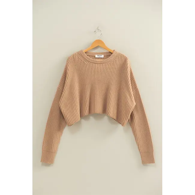 Double Zero Double Zero Cropped Knit Sweater with Crew Neck (DZ25C944)