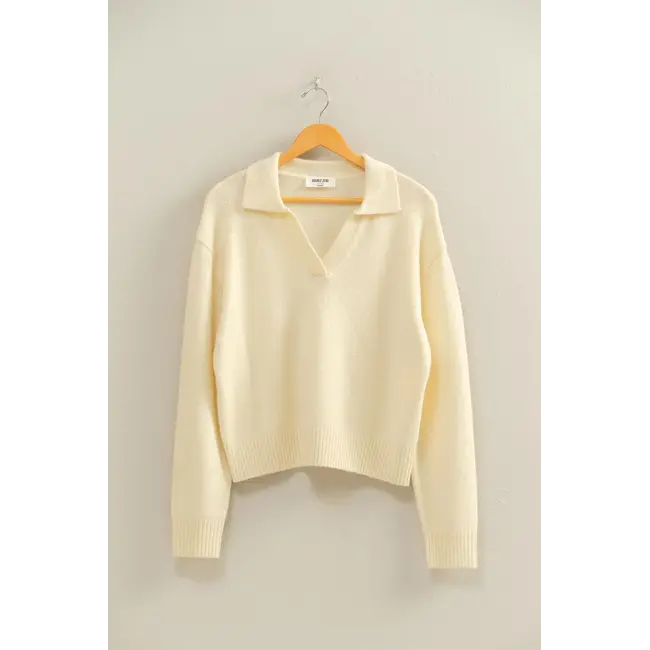 Double Zero Double Zero Collared V Neck Sweater (DZ25C947)