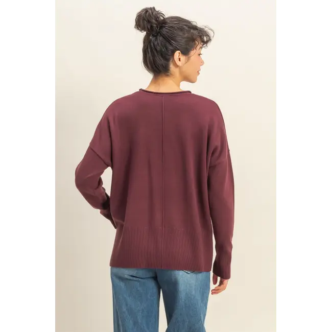 Double Zero Double Zero Roll Neck Drop Shoulder Sweater (DZ25C938)