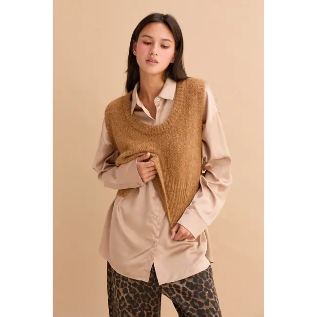 Double Zero Double Zero Scoop Neck Sleeveless Knit Vest (DZ25E363)