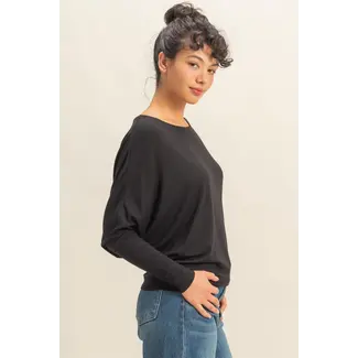 Double Zero Double Zero Long Sleeve Batwing Top (DZ25E181)