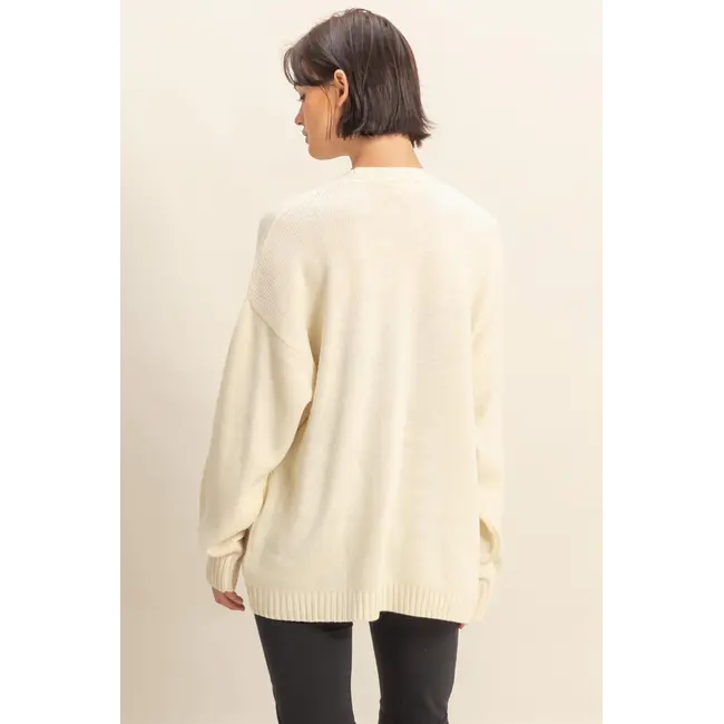 Double Zero Open Knit Oversized Cardigan (DZ25E169)