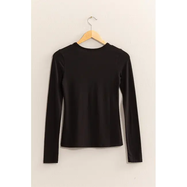 Double Zero Double Zero Basic Long Sleeve Crew Neck Top (DZ25C950)