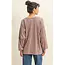 Double Zero Double Zero Washed Oversized Long Sleeve Top with Slit (DZ25C921)