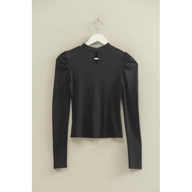 HYFVE HYFVE Elegant Puff-Sleeve Top With Keyhole Back (HF25F361)