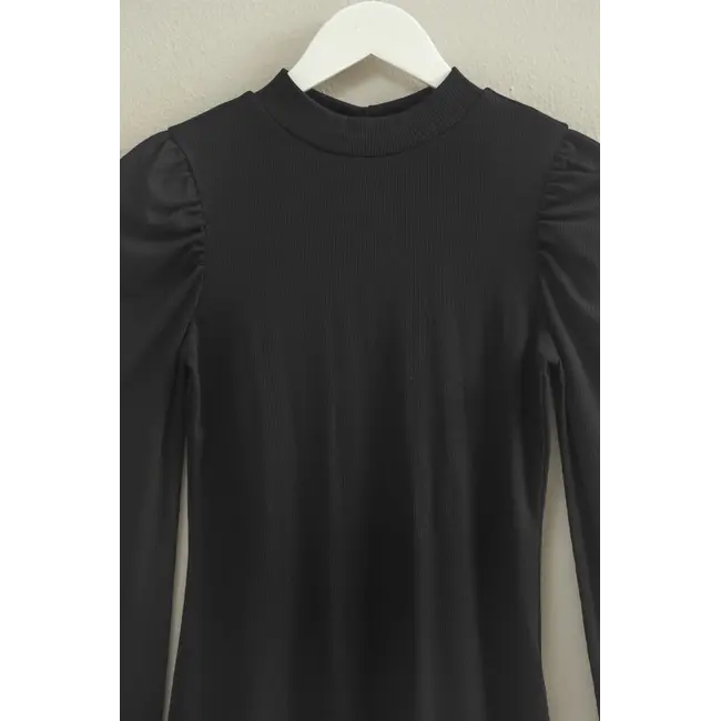 HYFVE HYFVE Elegant Puff-Sleeve Top With Keyhole Back (HF25F361)