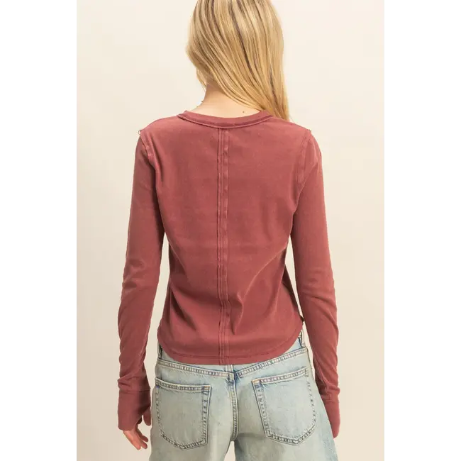 HYFVE HYFVE Mineral Wash Fitted Ribbed Top (HF26A886)