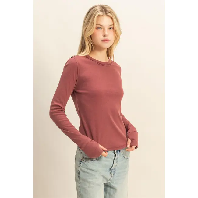 HYFVE HYFVE Mineral Wash Fitted Ribbed Top (HF26A886)