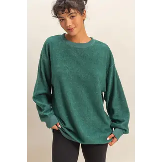 Double Zero Double Zero Oversized Crewneck Casual Sweatshirt (DZ25F114)