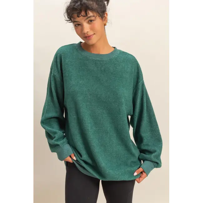 Double Zero Double Zero Oversized Crewneck Casual Sweatshirt (DZ25F114)