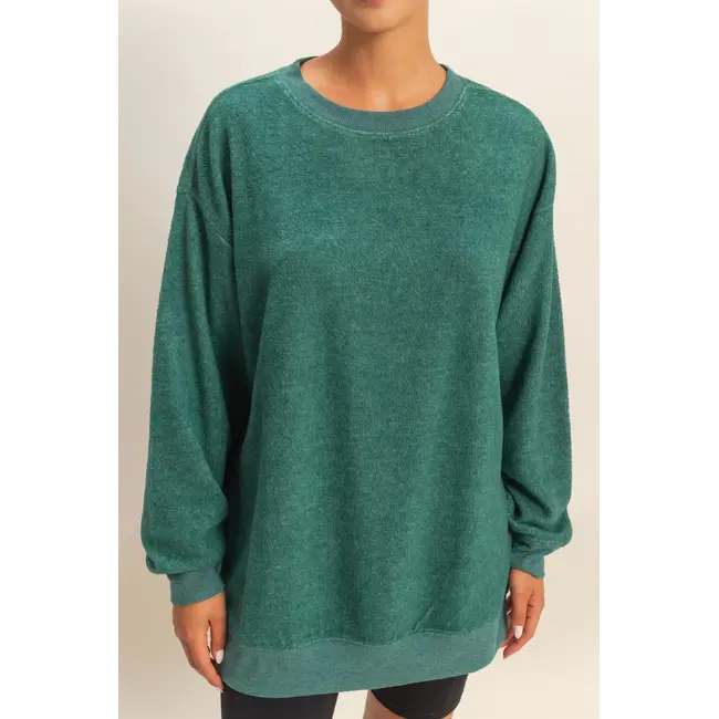 Double Zero Double Zero Oversized Crewneck Casual Sweatshirt (DZ25F114)