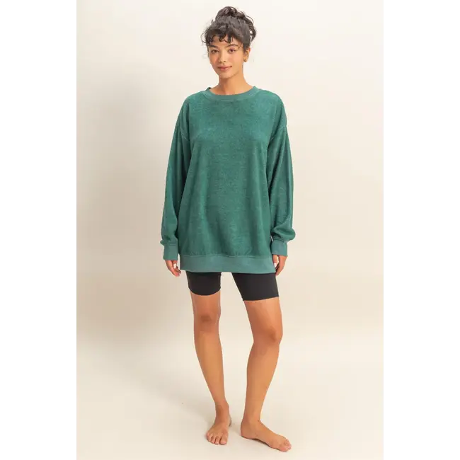 Double Zero Double Zero Oversized Crewneck Casual Sweatshirt (DZ25F114)