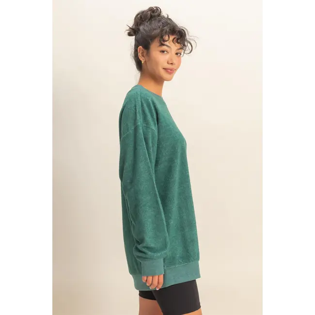 Double Zero Double Zero Oversized Crewneck Casual Sweatshirt (DZ25F114)