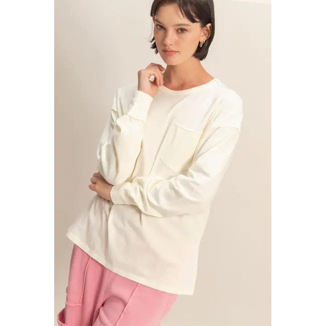 Double Zero Double Zero Front Pocket Oversized Long Sleeve (DZ25F116)