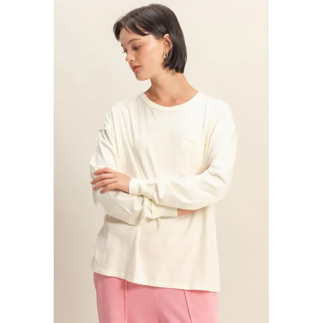 Double Zero Double Zero Front Pocket Oversized Long Sleeve (DZ25F116)