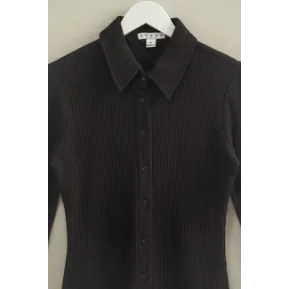 HYFVE Hyfve Chic Textured Long-Sleeve Button-Down Shirt (HF25C984)