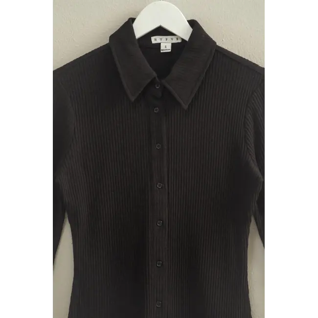 HYFVE Hyfve Chic Textured Long-Sleeve Button-Down Shirt (HF25C984)