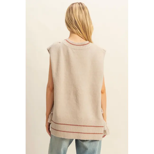 HYFVE HYFVE Tassel Detailed Oversized Sweater Vest (HF25E508)