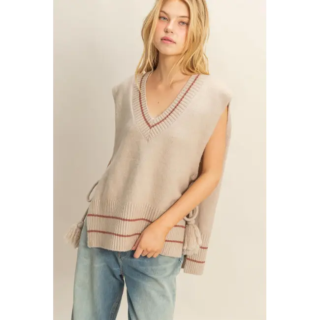 HYFVE HYFVE Tassel Detailed Oversized Sweater Vest (HF25E508)