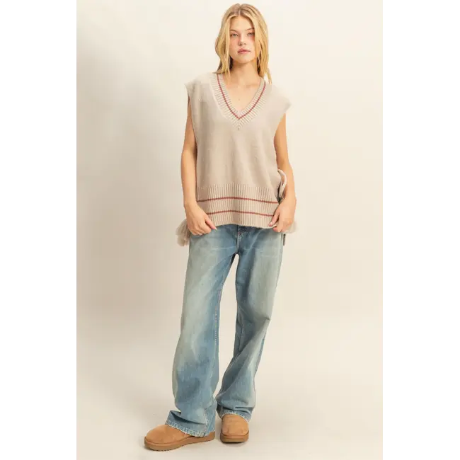 HYFVE HYFVE Tassel Detailed Oversized Sweater Vest (HF25E508)