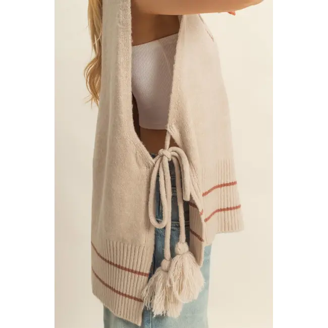 HYFVE HYFVE Tassel Detailed Oversized Sweater Vest (HF25E508)