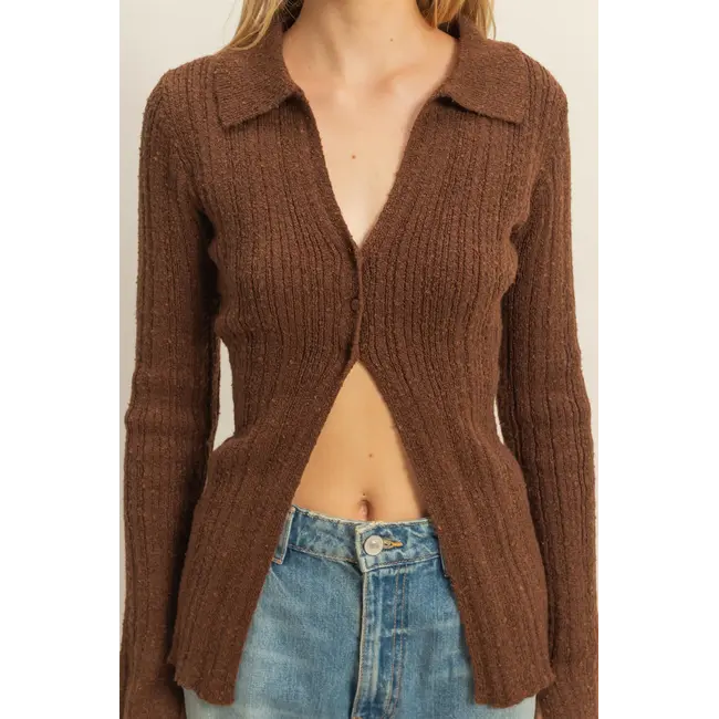 HYFVE HYFVE Knit Cardigan With Envelope V-Neckline (HF25F281)