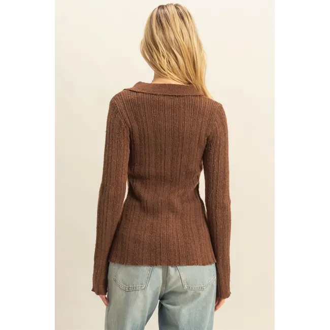 HYFVE HYFVE Knit Cardigan With Envelope V-Neckline (HF25F281)