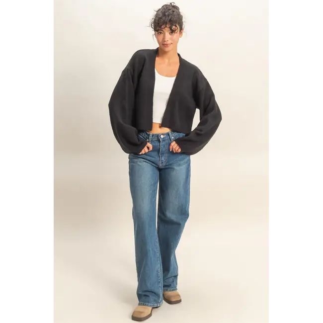 Double Zero Double Zero Open Front Cardigan Sweater (DZ25F084)