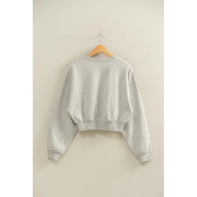 Double Zero Double Zero Everyday Long Sleeve Cropped Sweatshirt (DZ25E415)