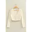 Double Zero Double Zero Cropped V-Neck Long Sleeve Top (DZ25E544)