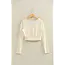 Double Zero Double Zero Cropped V-Neck Long Sleeve Top (DZ25E544)