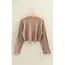 Double Zero Double Zero Thermal Button Down Crop LS Tee  (DZ25E552)
