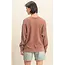 Double Zero Doubel Zero Scoop Neck Waffle LS Top (DZ25E685)