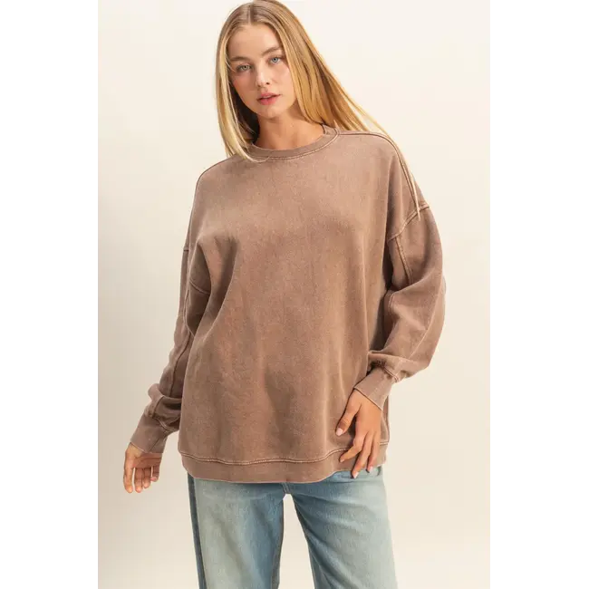 Double Zero Double Zero Oversized Crew Neck Sweatshirt (DZ25E954)