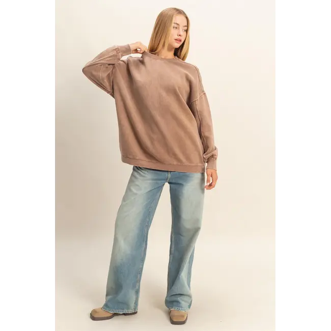 Double Zero Double Zero Oversized Crew Neck Sweatshirt (DZ25E954)