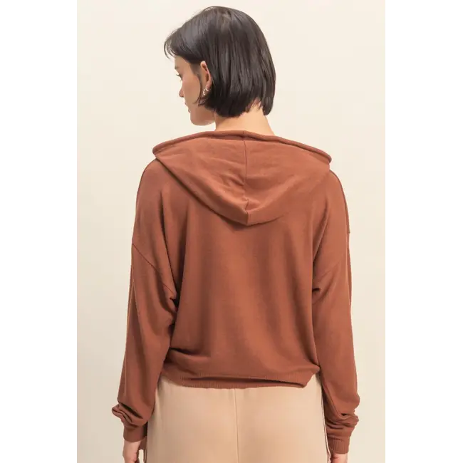 Double Zero Double Zero Oversized Hoodie Long Sleeve Top (DZ25F001)