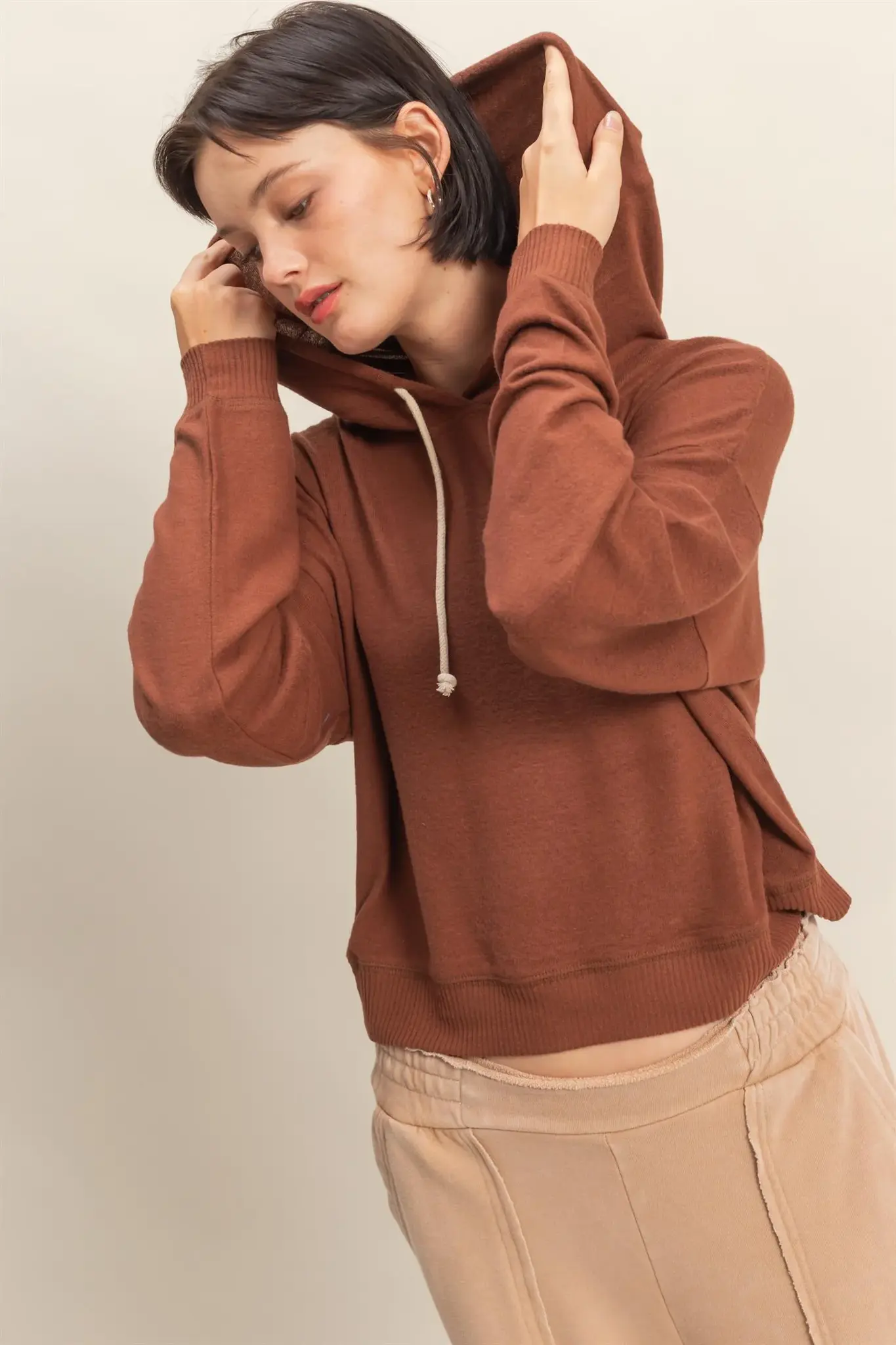 Double Zero Oversized Hoodie Long Sleeve Top (DZ25F001
