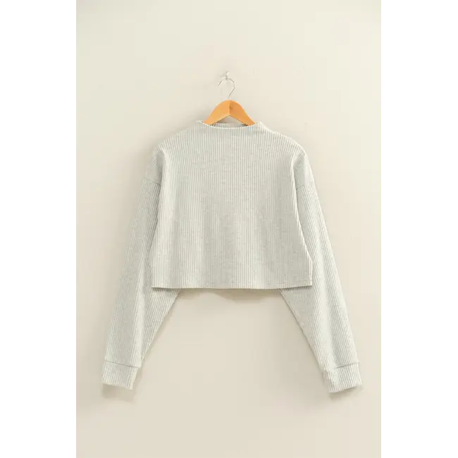 Double Zero Double Zero Cropped High Neck Ribbed Top (DZ25F016)