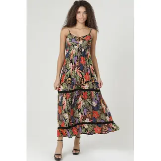 Angie Angie Smocked Bodice Ruffle Maxi Dress (C4F83)